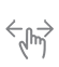 Drag icon with a hand and two arrows pointing left and right
