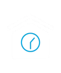 Alexa Schedule Badge House with blue clock icon