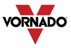 Vornado Logo with Red V and black Vornado text on a white background
