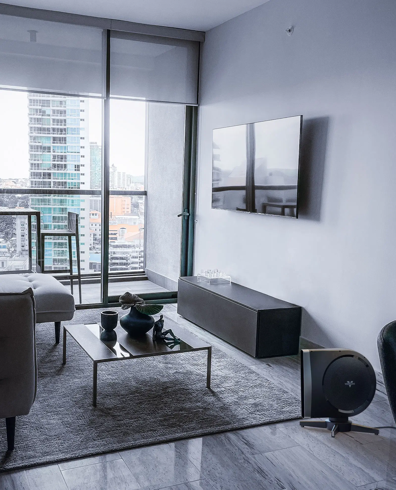 Strata Lifestyle 1 Web 24 powerful oscillating tower fan with compact design with high velocity airflow