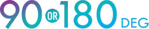 Blue-purple gradient icon that says 90 or 180 DEG