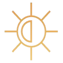 Gold Illuminated Icon Gold Illuminated Icon of a sun