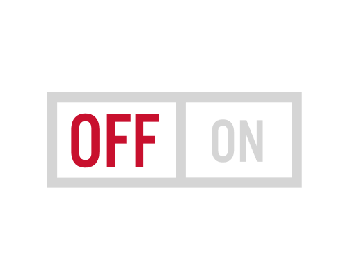 White Red Overheat Icon Grey and Red Icon that says Off On. This icon is a simplified way of showing how the Vornado overheat protection switches on.