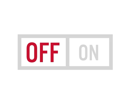 White Red Overheat Icon Grey and Red Icon that says Off On. This icon is a simplified way of showing how the Vornado overheat protection switches on.