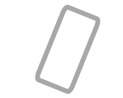 Tower tipover Safety icon of a rectangle with the V inside at a slant, indicating the heater will shut off if tipped