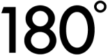 180 icon Black 180 degrees text icon
