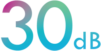 Blue-purple gradient Icon that says 30dB