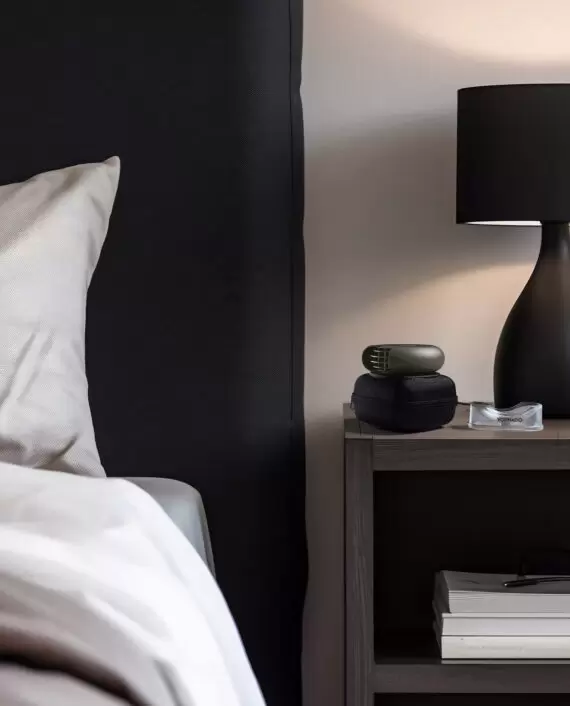 Vornado Pebl Pak Graphite Gray Night Lifestyle Product Images