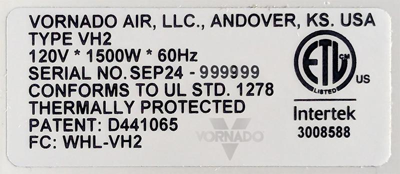 Example label with date code and serial number highlighted 